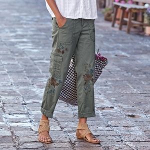 Sundance Bloom Embroidered Cargo Pants